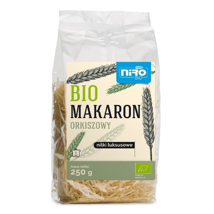 Makaron Orkiszowy Nitki Luksusowe BIO 250 g - Niro - Ekochatka