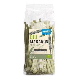 Makaron Orkiszowy Szpinakowy Wstążki BIO 250 g - Niro - Ekochatka