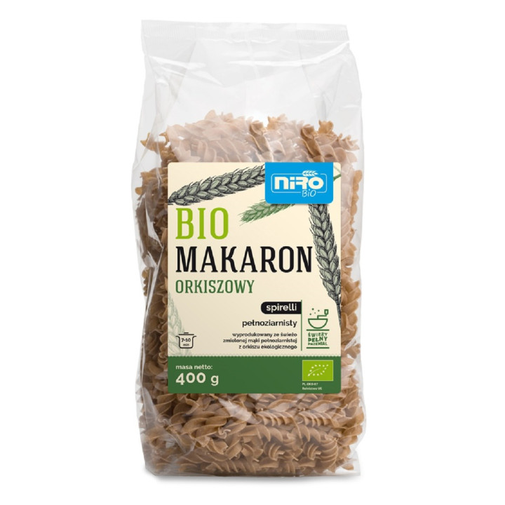 Makaron Orkiszowy Razowy Spirelli BIO 400 g - Niro - Ekochatka