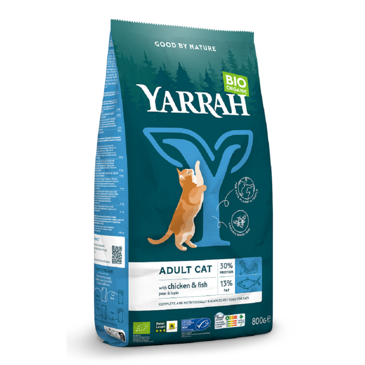 Karma dla Kota z Kurczakiem i Rybą BIO 800 g - Yarrah - Ekochatka
