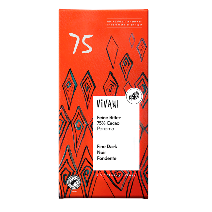 Czekolada Gorzka 75% z Cukrem Kokosowym BIO 80 g - Vivani - Ekochatka