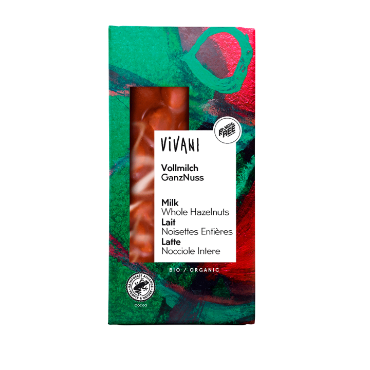 Czekolada Mleczna z Całymi Orzechami Laskowymi BIO 100 g - Vivani - Ek