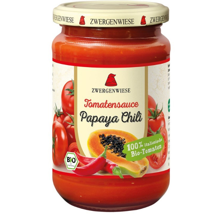 Sos Pomidorowy Pikantny Papaya-Chili Bezglutenowy BIO 340 ml - Zwergen