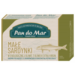 Sardynki Europejskie w Oliwie z Oliwek Extra Virgin BIO 120 g - Pan do