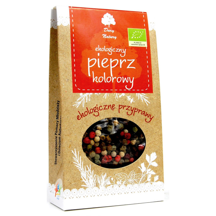 Pieprz Kolorowy Ziarnisty BIO 30 g - Dary Natury - Ekochatka