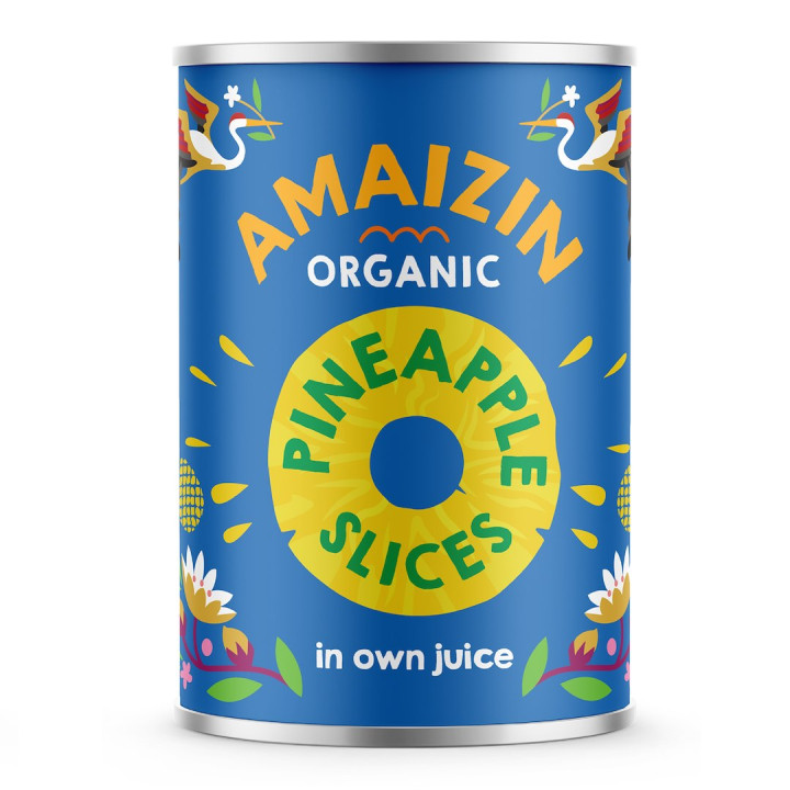 Ananas Plastry w Soku Własnym BIO 400 g - Amaizin - Ekochatka