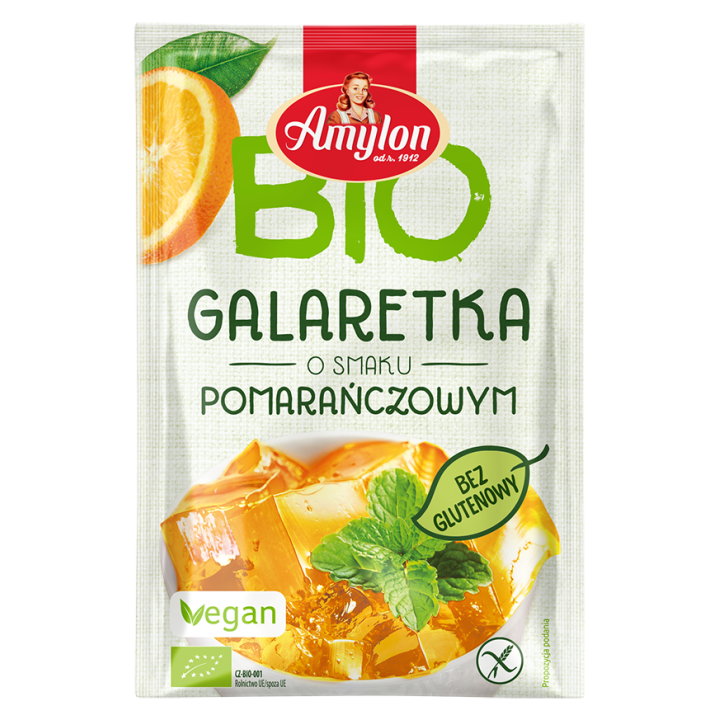 Galaretka z Agarem Pomarańczowa Bezglutenowa BIO 40 g - Amylon - Ekoch