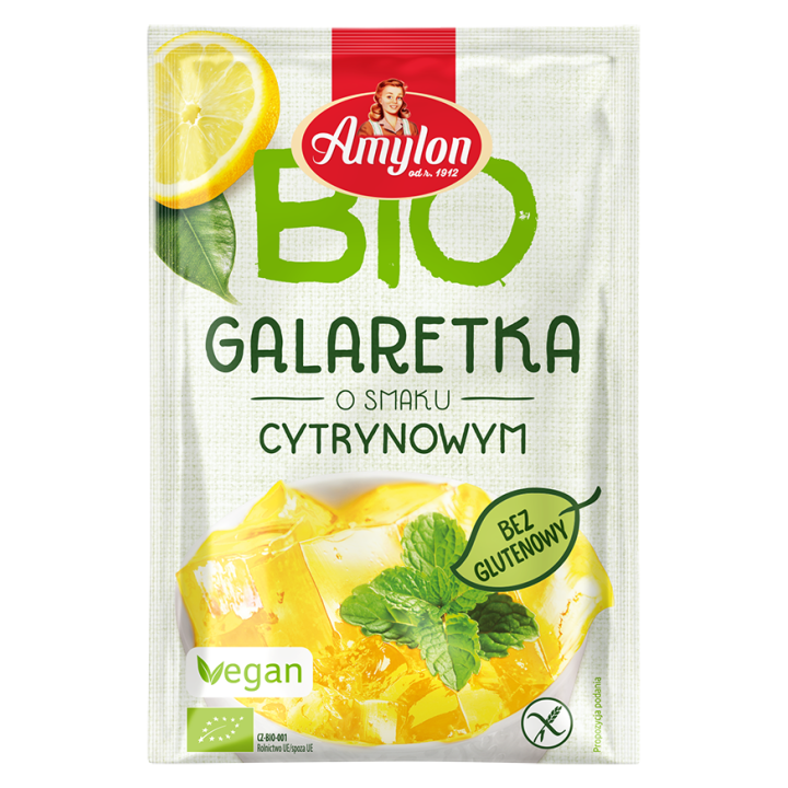 Galaretka Cytrynowa z Agarem Bezglutenowa BIO 40 g - Amylon - Ekochatk