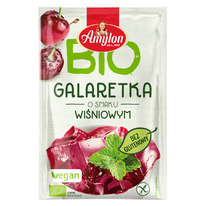 Galaretka z Agarem Wiśniowa Bezglutenowa BIO 40 g - Amylon - Ekochatka