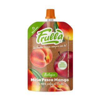 Mus Jabłko Mango Brzoskwinia bez Dodatku Cukrów BIO 100 g - Frulla - E