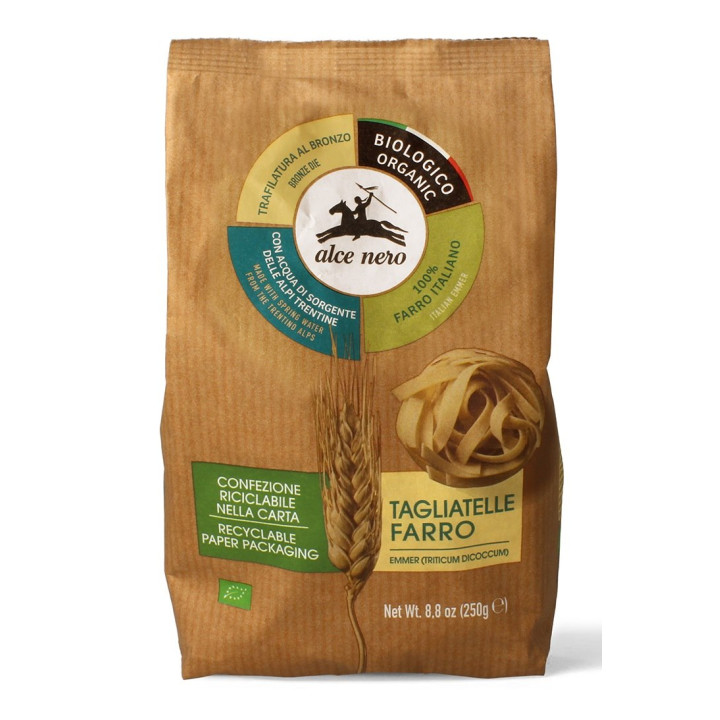 Makaron Tagliatelle Gniazda z Mąki Płaskurki BIO 250 g - Alce Nero - E
