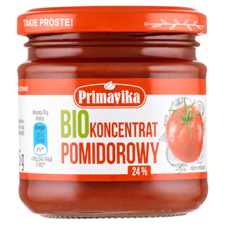 Koncentrat Pomidorowy 22%-24% BIO 185 g - Primavika - Ekochatka