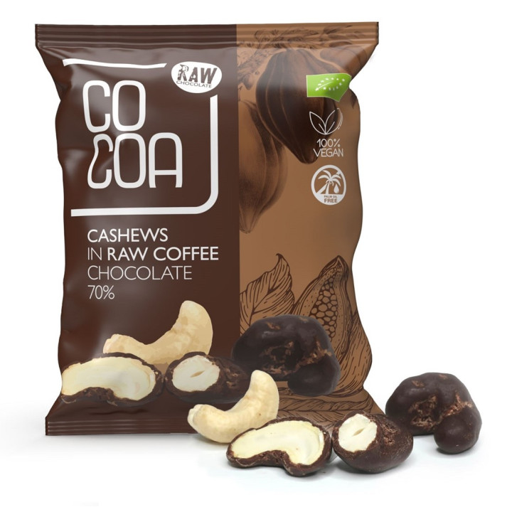 Orzechy Nerkowca w Czekoladzie Kawowej BIO 70 g - Cocoa - Ekochatka