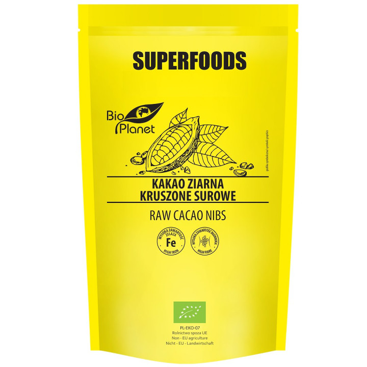 Kakao Ziarna Kruszone Surowe BIO 250 g - Bio Planet - Ekochatka