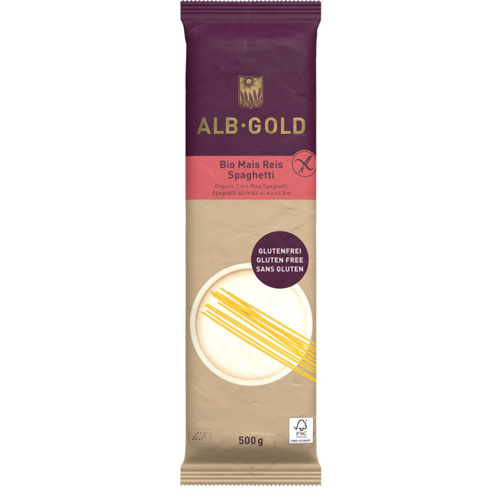 Makaron Kukurydziano-Ryżowy Spaghetti Bezglutenowy BIO 500 g - Alb Gol