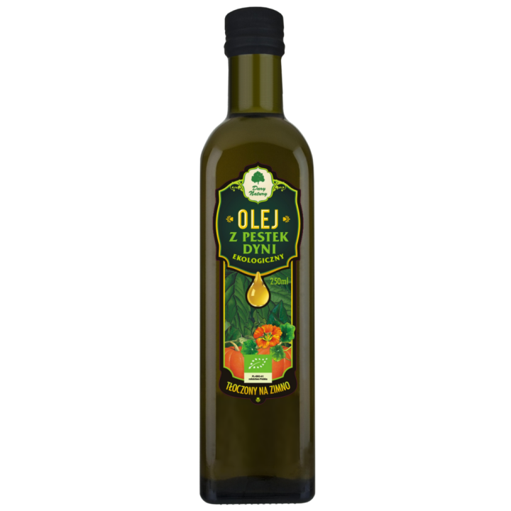 Olej z Pestek Dyni Tłoczony na Zimno BIO 250 ml - Dary Natury - Ekocha