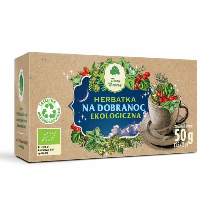 Herbatka na Dobranoc 25 Saszetek BIO 50 g - Dary Natury - Ekochatka