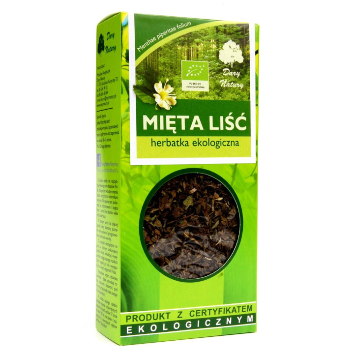 Herbatka Liść Mięty BIO 25 g - Dary Natury - Ekochatka