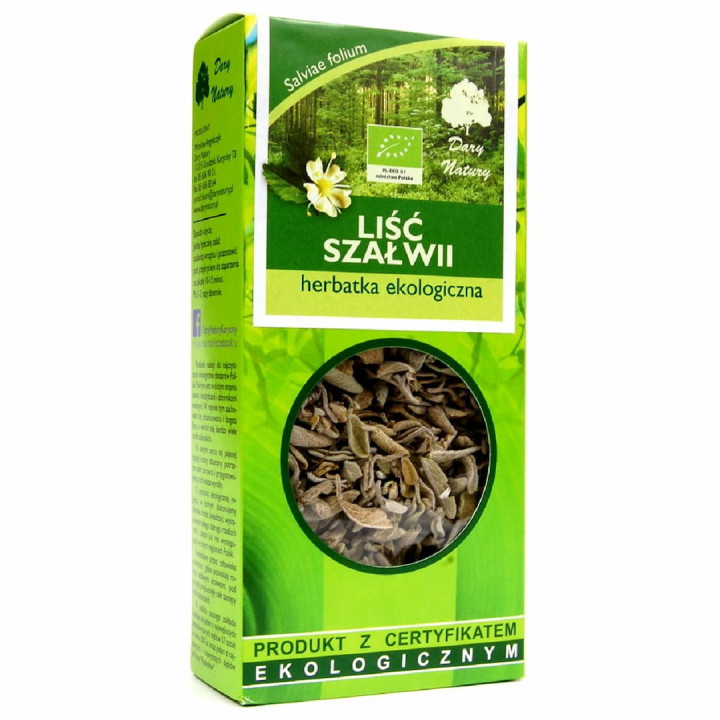 Herbatka z Liścia Szałwii BIO 25 g - Dary Natury - Ekochatka