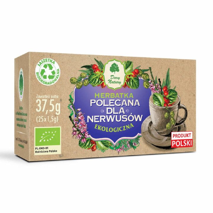 Herbatka Uspokajająca Dla Nerwusów BIO 37,5 g 25 Saszetek - Dary Natur