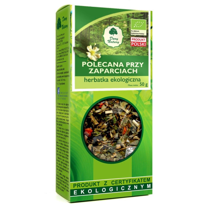 Herbatka Polecana Przy Zaparciach BIO 50 g - Dary Natury - Ekochatka