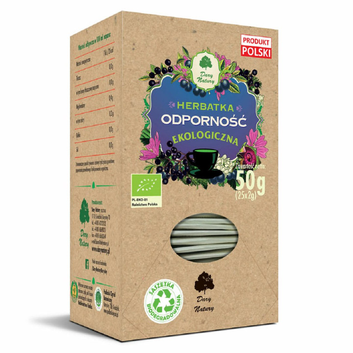 Herbatka Uodporniajaca 25 Saszetek BIO 50 g - Dary Natury - Ekochatka