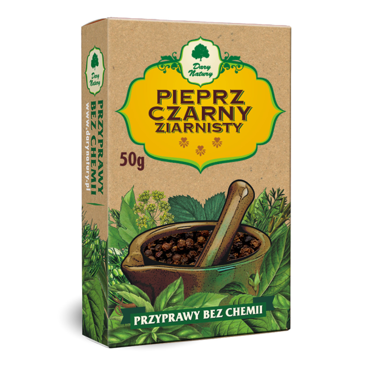 Pieprz Czarny Ziarnisty 50 g - Dary Natury - Ekochatka