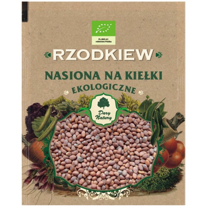 Nasiona Rzodkiewki na Kiełki BIO 30 g - Dary Natury - Ekochatka