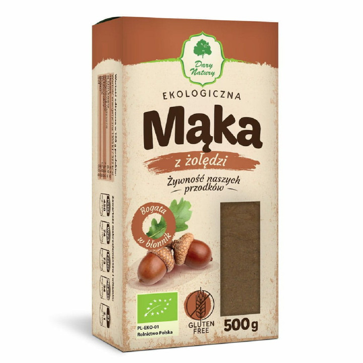Mąka z Żołędzi Bezglutenowa BIO 500 g - Dary Natury - Ekochatka