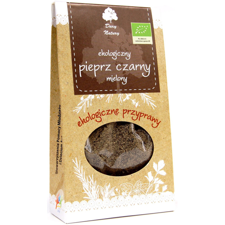 Pieprz Czarny Mielony BIO 50 g - Dary Natury - Ekochatka
