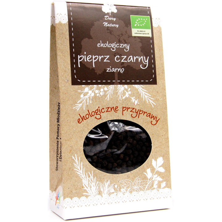 Pieprz Czarny Ziarnisty BIO 50 g - Dary Natury - Ekochatka