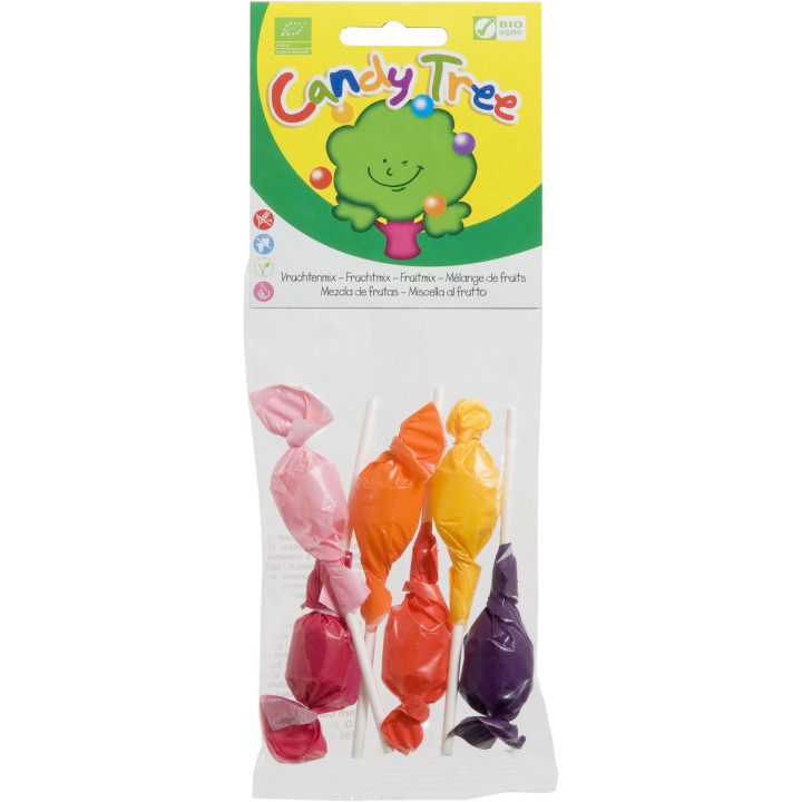 Lizaki Owocowe Mix Bezglutenowe BIO 6 Sztuk 60 g - Candy Tree - Ekocha