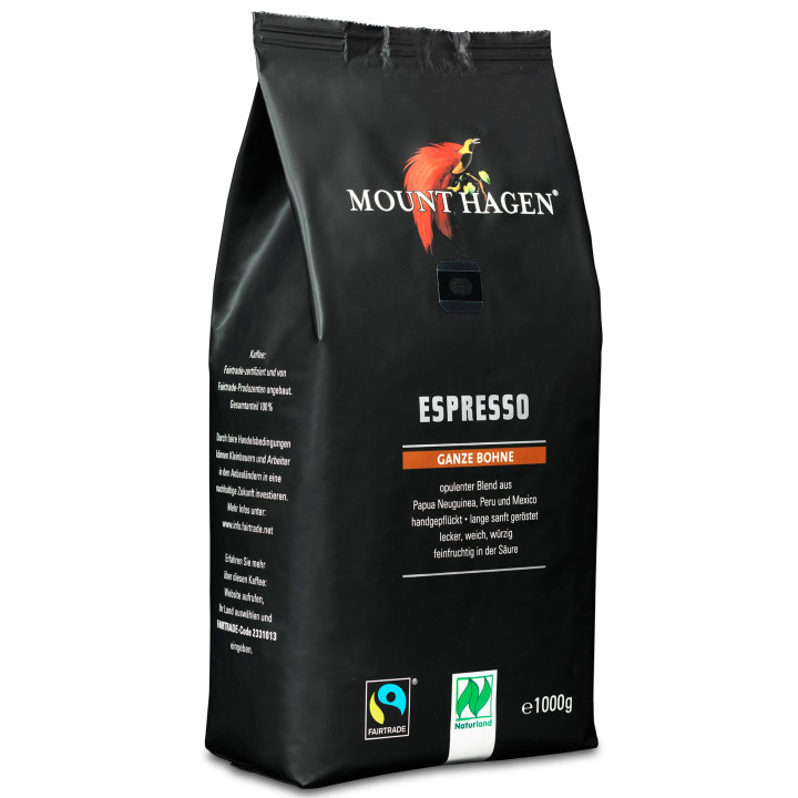 Kawa Ziarnista Espresso Arabica 100% Fair Trade BIO 1 kg - Mount Hagen