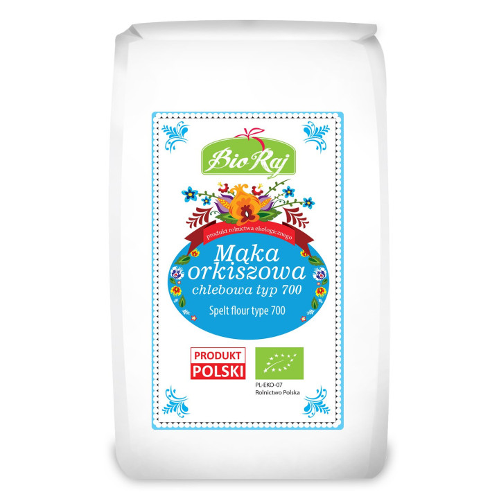 Mąka Orkiszowa Chlebowa Typ 700 Polska BIO 500 g - Bio Raj - Ekochatka