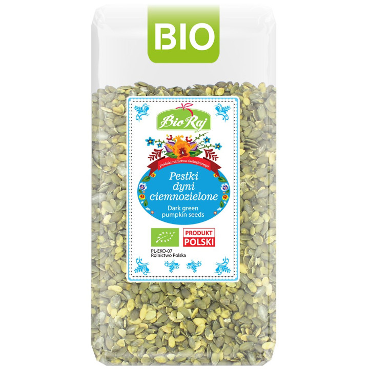 Pestki Dyni Ciemnozielone BIO 300 g - Bio Raj - Ekochatka