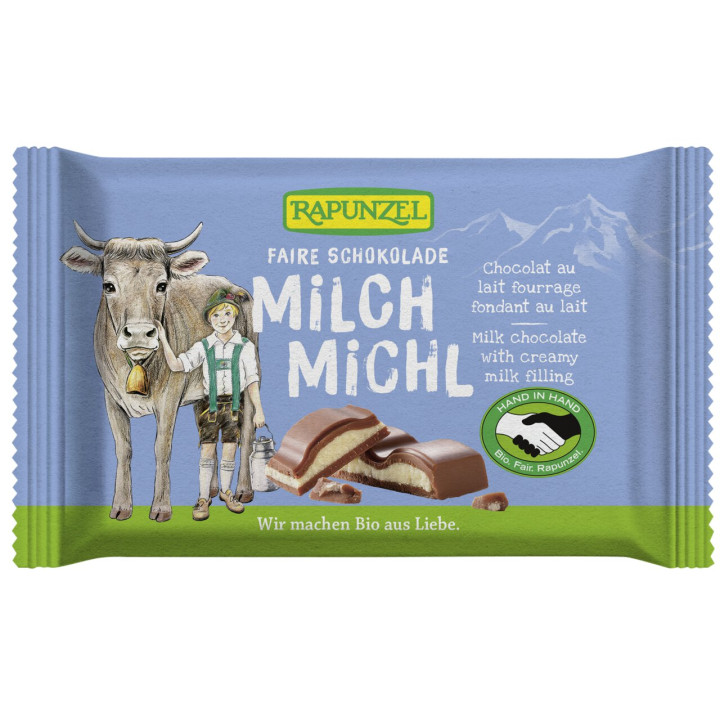 Czekolada Mleczna z Nadzieniem Mlecznym dla Dzieci BIO 100 g - Rapunze