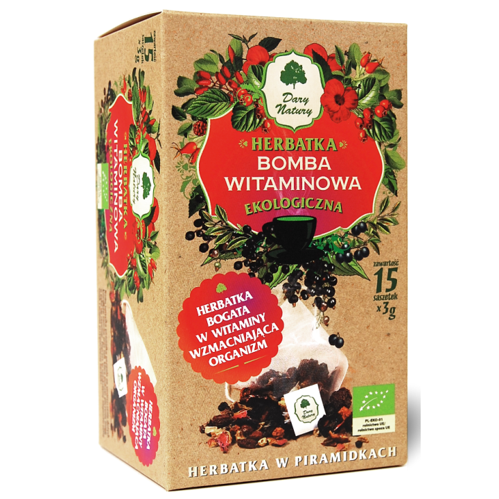 Herbatka Bomba Witaminowa Piramidki BIO 45 g - Dary Natury - Ekochatka