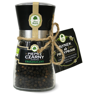 Pieprz Czarny Ziarnisty w Młynku BIO 90 g - Dary Natury - Ekochatka