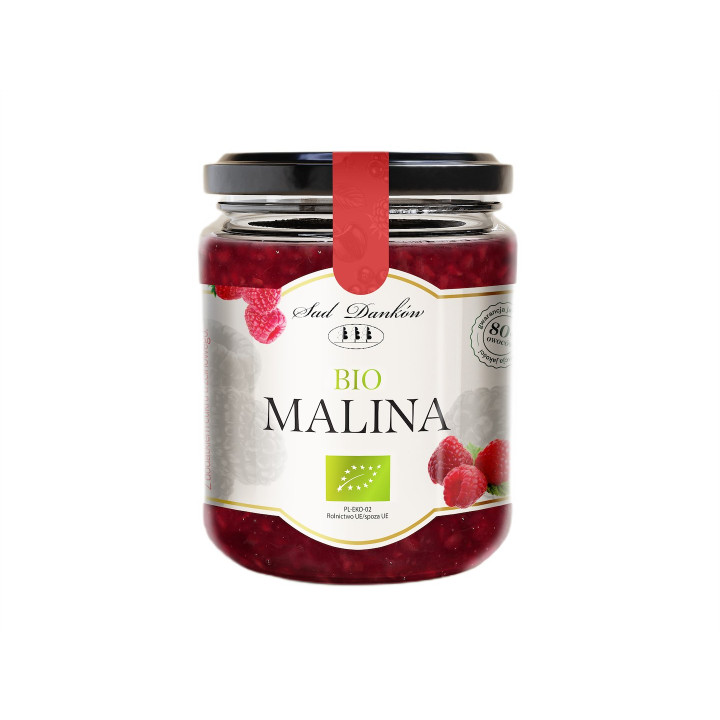 Mus Malinowy 80% z Cukrem Trzcinowym BIO 270 g - Sad Danków - Ekochatk
