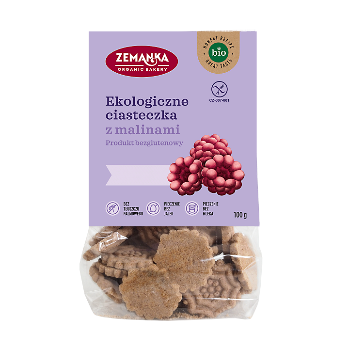 Ciastka Malinowe Bezglutenowe BIO 100 g - Zemanka - Ekochatka