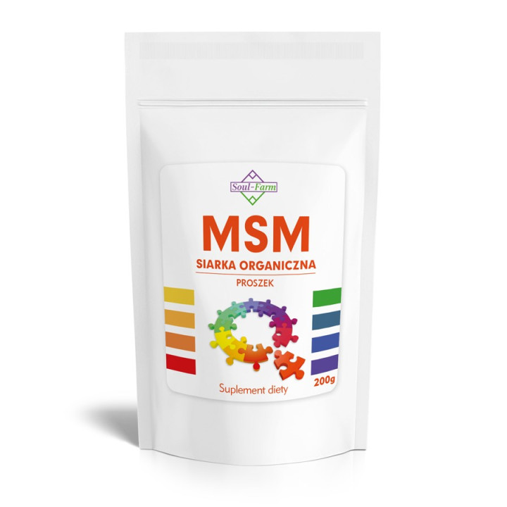 MSM Siarka Organiczna Proszek 200 g - Soul Farm - Ekochatka