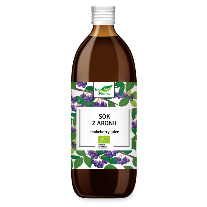 Sok z Aronii NFC Tłoczony BIO 500 ml - Bio Planet - Ekochatka