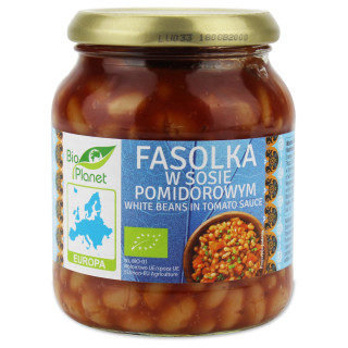 Fasolka w Sosie Pomidorowym BIO 360 g - Bio Planet - Ekochatka