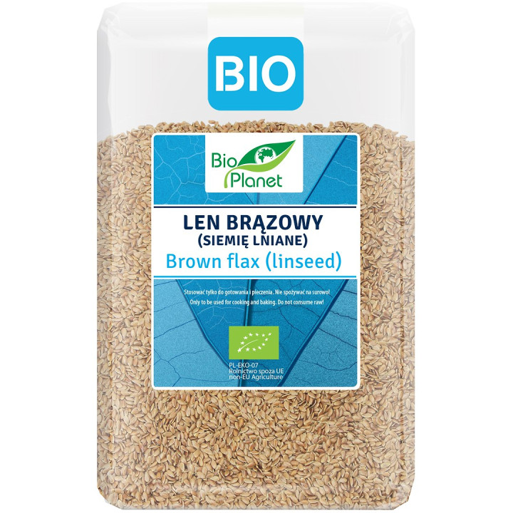 Siemię Lniane Brązowe BIO 2 kg - Bio Planet - Ekochatka
