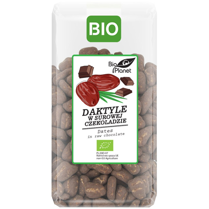 Daktyle w Surowej Czekoladzie BIO 250 g - Bio Planet - Ekochatka