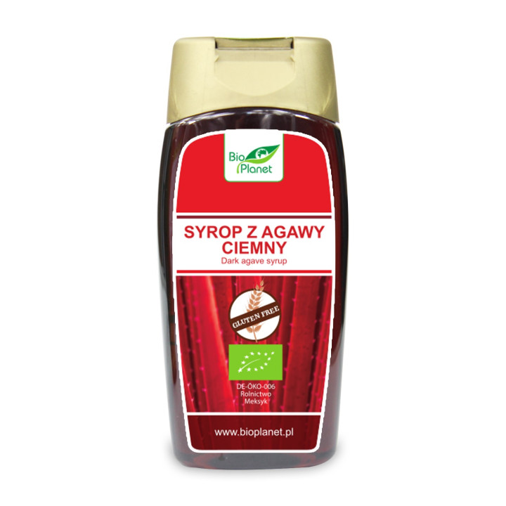 Syrop z Agawy Ciemny Bezglutenowy BIO 350 g - Bio Planet - Ekochatka