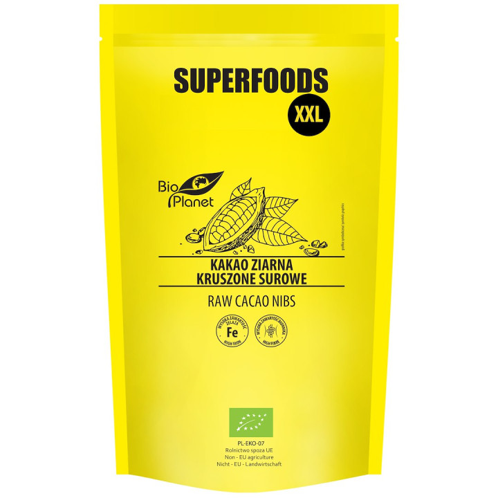 Kakao Ziarna Kruszone Surowe BIO 600 g - Bio Planet - Ekochatka