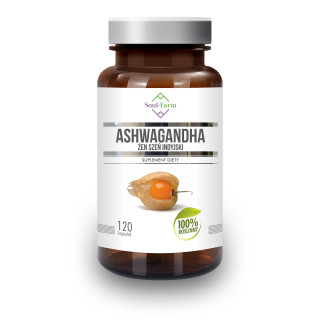 Ashwagandha Ekstrakt 500 mg 120 Kapsułek - Soul Farm - Ekochatka