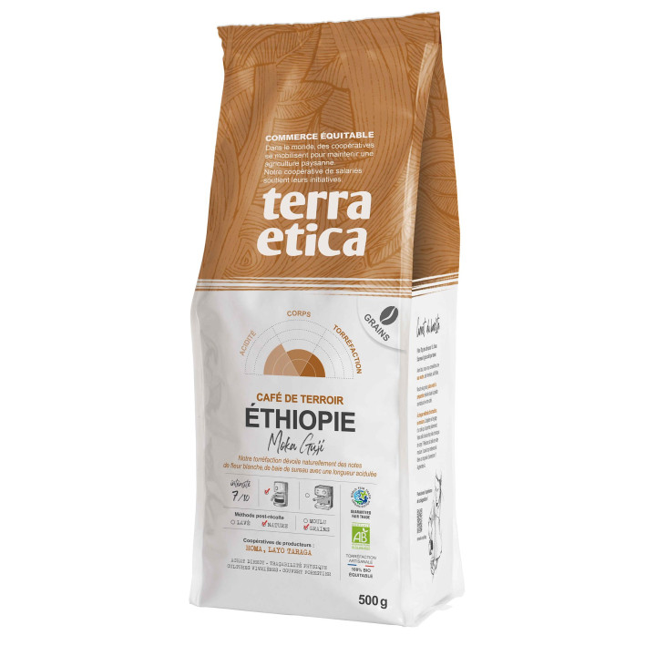 Kawa Ziarnista 100% Arabica Moka Guji Etiopia Fair Trade BIO 500 g - T