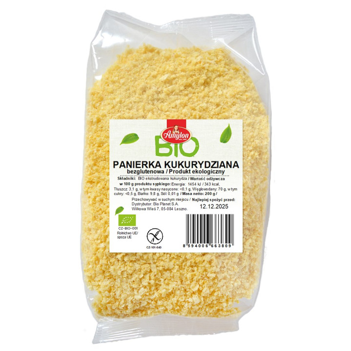 Panierka Kukurydziana Bezglutenowa BIO 200 g - Amylon - Ekochatka
